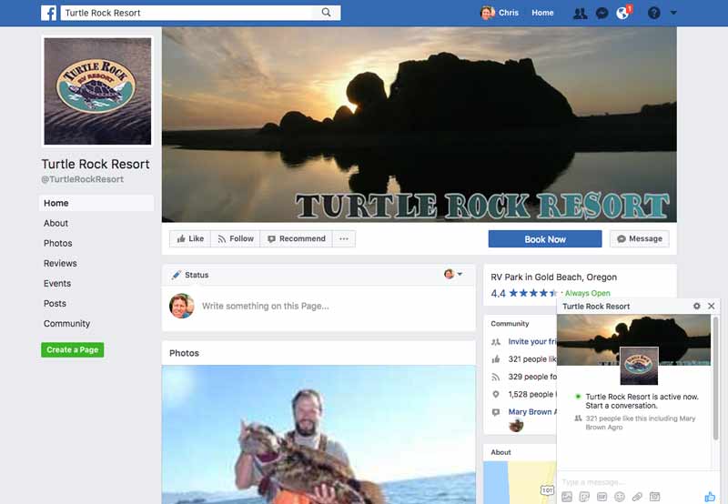 Turtle Rock RV Resort Facebook page