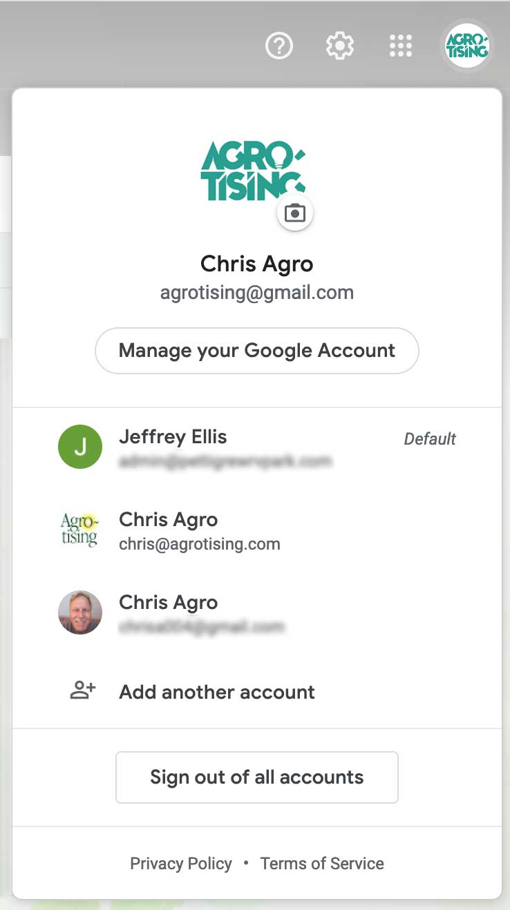 google-account-dropdown